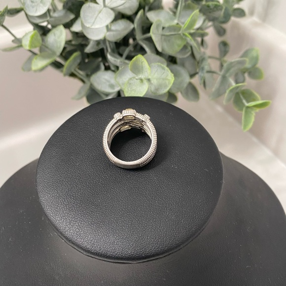 Judith Ripka Sterling Silver Three Row Band - Picture 6 of 12